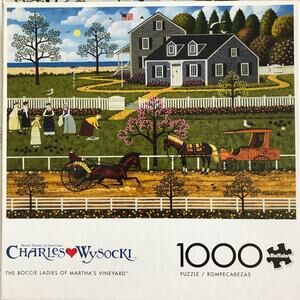 Charles Wysocki 1000 piece jigsaw puzzle the boccie ladies of Martha’s Vineyard